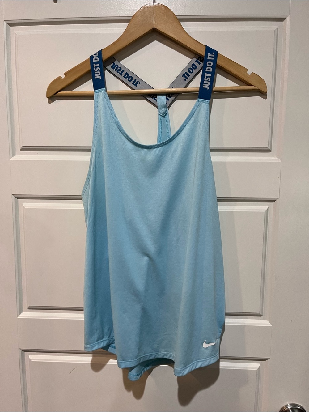 Nike Dri-FIT Blue Just Do It Strappy Racerback Tank Top Women’s L - Picture 2 of 10